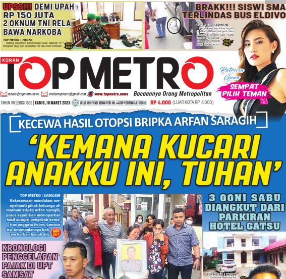 Epaper Top Metro Edisi 1655, Tanggal 16 Maret 2023