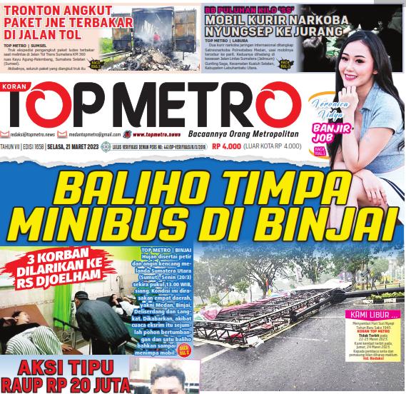 Epaper Top Metro Edisi 1658, Tanggal 21 Maret 2023