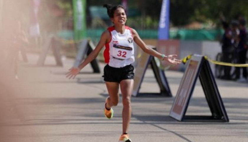 Indonesia kembali merebut medali emas di SEA Games 2023 secara berturut-turut. Adalah Odekta Elvina Naibaho yang tampil sebagai pemenang di marathon putri, di Angkor Wat, Siem Reap, Kamboja, Sabtu (6/5/2023).