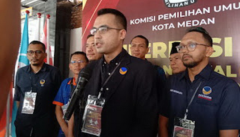 DPD Partai NasDem Medan mendaftarkan 50 bakal calon legislatif (bacaleg) Pemilu 2024 untuk DPRD Medan Pemilu 2024 ke KPU Medan.