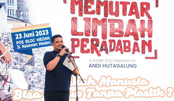Usai menonton Film 'Memutar Limbah Peradaban', Wali Kota Medan Bobby Nasution mengatakan, penanganan sampah plastik harus secara komprehensif.