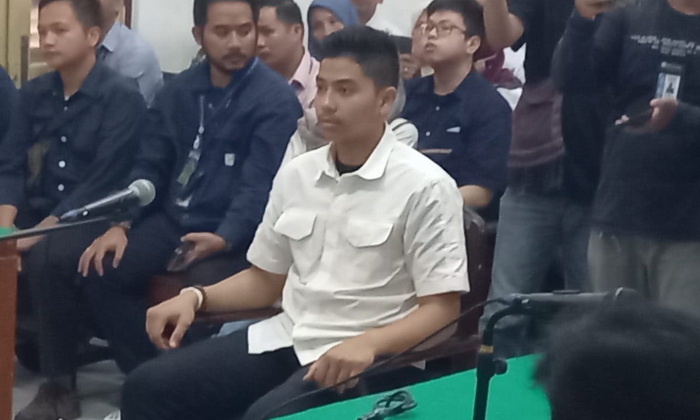 Aditiya Abdul Ghany Hasibuan (AAGH), terdakwa perkara penganiayaan terhadap korban Ken Admiral, Kamis (31/8/2023), di Cakra 8 PN Medan diganjar 1,5 tahun penjara.
