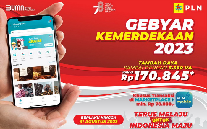 Dalam memeriahkan Peringatan Kemerdekaan Republik Indonesia ke-78, PT PLN (Persero) memberikan diskon spesial bagi pelanggan melalui program promo 'Nyalakan Kemerdekaan 2023'.
