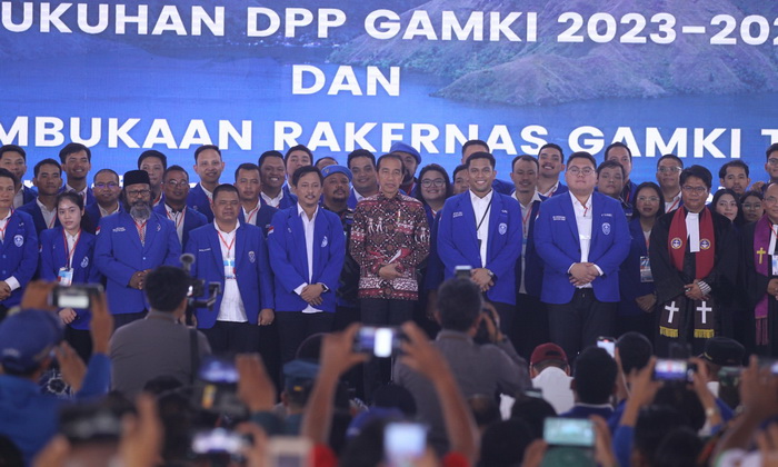 Presiden Joko Widodo menghadiri pengukuhan kepengurusan DPP dan peresmian pembukaan Rakernas Gerakan Angkatan Muda Kristen Indonesia (GAMKI) Tahun 2023.