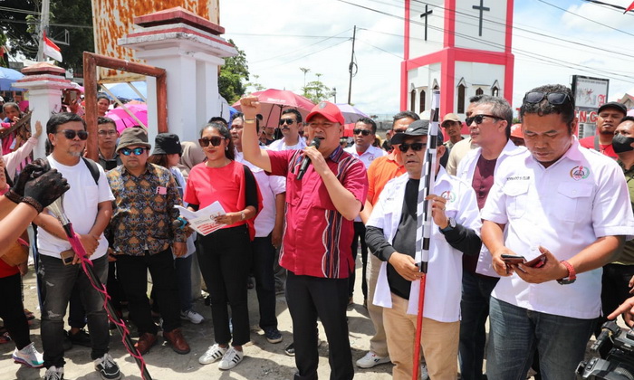 Sukses dan meriah. Semangat Proklamasi Kemerdekaan RI mewarnai Lomba Marching Band di Kota Tarutung, Jumat (18/8/2023).