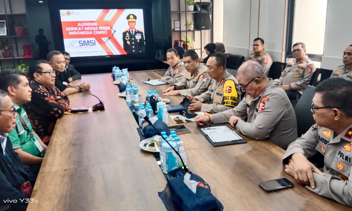 Kadiv Humas Polri Irjen Pol Sandi Nugroho menerima audiensi Pengurus Serikat Media Siber Indonesia (SMSI), Rabu (25/10/2023)