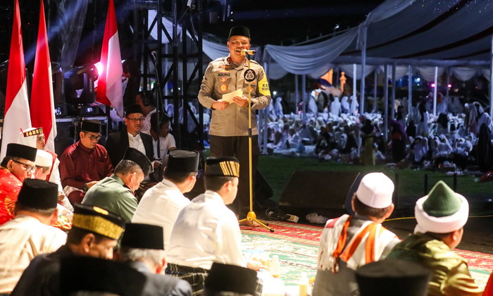 Sultan Deli XIV Mahmud Lamantjiji Perkasa Alam, mendukung TNI Polri dalam menciptakan Pemilu Damai di Provinsi Sumatera Utara.
