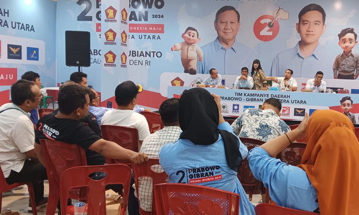 Tim Kampanye Daerah (TKD) Prabowo Gibran Provinsi Sumut menargetkan kemenangan sebanyak 65 persen di Sumatera Utara.