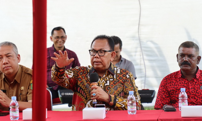 Ketua DPRD Sumatera Utara Baskami Ginting mengadakan serap aspirasi bersama warga Kecamatan Medan Polonia, Selasa (23/1/2024).