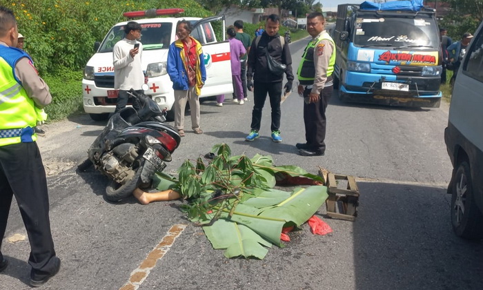 Lustiana Sitohang (52) warga Perumnas Hutagurgur Kecamatan Doloksanggul, Humbang Hasundutan, tewas terlindas tangki pengangkut BBM, Sabtu (13/1/2024).
