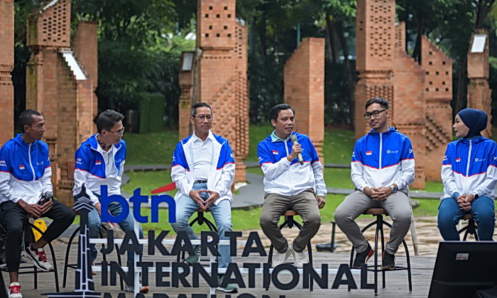 Pemprov DKI Jakarta berkolaborasi dengan PT Bank Tabungan Negara (Persero) Tbk (BTN) menggelar acara 'grand launching' even Jakarta International Marathon (Jakim) 2024