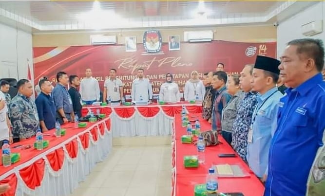 KPU Kabupaten Labuhanbatu memulai rapat pleno rekapitulasi hasil penghitungan/penetapan hasil perolehan suara dan penetapan hasil Pemilu 2024.