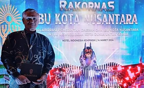 Wakil Bupati Pakpak Bharat H Mutsyuhito Solin Dr MPd mewakili Bupati Pakpak Bharat dalam acara Rapat Koordinasi Nasional Ibu Kota Nusantara di Grand Indonesia, Jakarta, Kamis (14/3/2024).