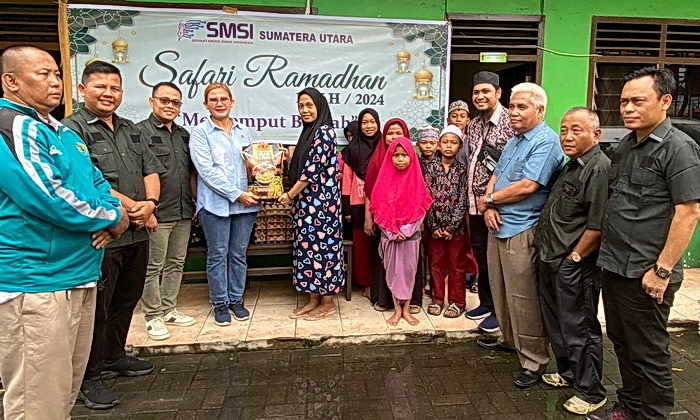 Pengurus Serikat Media Siber Indonesia (SMSI) Provinsi Sumatera Utara (Sumut) kembali menyalurkan bantuan berupa bahan pokok ke sejumlah panti asuhan dalam Program Safari Ramadhan 1445 H/2024.