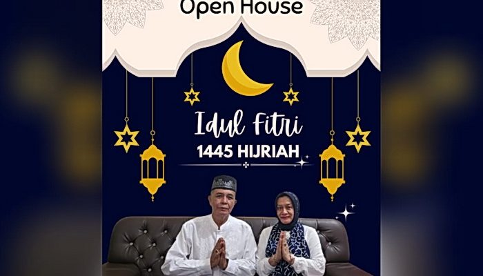 Ketua Yayasan Universitas Labuhanbatu (ULB) Halomoan Nasution SH menggelar open house dalam rangka memeriahkan Hari Raya Idulfitri 1445 Hijriah