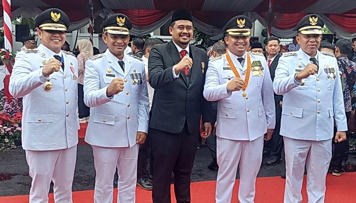 Pj Bupati Langkat HM Faisal Hasrimy AP MAP hadiri Upacara Peringatan Hari Otonomi Daerah XXVIII Tahun 2024 di Surabaya Jawa Timur, Kamis (25/4/2024).