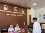 Bupati Asahan Tinjau Pelayanan Publik (MPP), Dinas Sosial, Dinas Kesehatan, Dinas Kependudukan, Rabu (25/3).