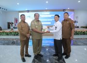 Bupati Asahan Taufik Zainal Abidin SSos MSi pimpin rakorpem bulan Maret diaula melati, Senin (9/3).