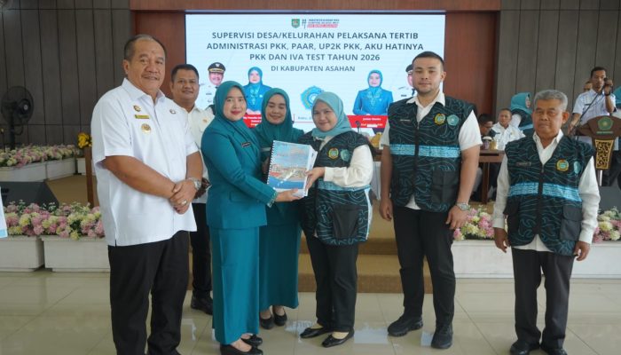 Bupati Asahan Taufik Zainal Abidin SSos MSi menerima kunjungan tim supervisi Desa percontohan percontohan perlombaan HKG - PKK Provsu