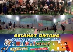 Dispora Medan dan Camat Medan Marelan Buka Turnamen Badminton PB Mitra Sporty : Kompak dan Sehat Diatas Kemenangan