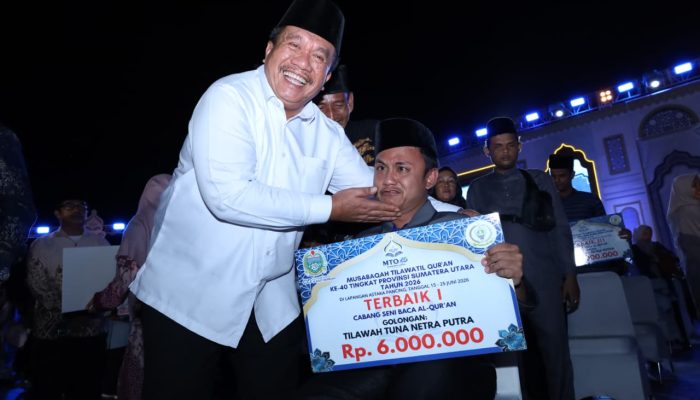 Bupati Asahan, Taufik Zainal Abidin SSos MSi hadiri penutupan MTQ ke 40 tingkat Provinsi Sumatera Utara di Lapangan Astaka Pancing