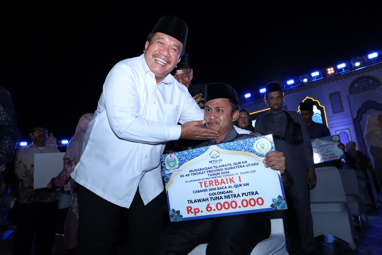 Bupati Asahan, Taufik Zainal Abidin SSos MSi hadiri penutupan MTQ ke 40 tingkat Provinsi Sumatera Utara di Lapangan Astaka Pancing