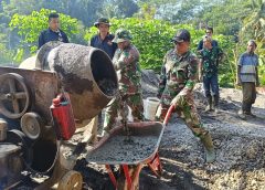 Kondisi Medan Naik Turun, tak Surutkan Semangat Satgas TMMD Reguler ke-129 Kodim 0708 Purworejo