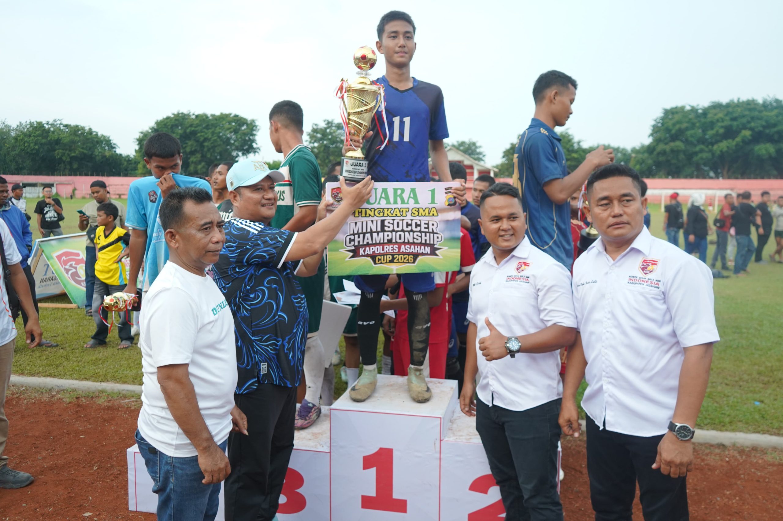 akil Bupati Asahan, Rianto SH MAP dorong pembinaan talenta muda melalui mini soccer championship Kapolres Asahan Cup 2026.