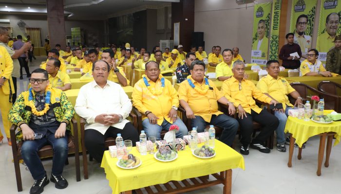 Bupati Asahan, Taufik Zainal Abidin SSos MSi hadiri Musda XI Partai Golkar Asahan di Hotel Sabty Garden, Sabtu (10/10).